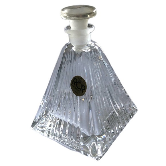 RCR ROYAL CRYSTAL ROCK 5" PYRAMID CRYSTAL PERFUME BOTTLE/STOPPER/SEAL/SALE! - Picture 1 of 10